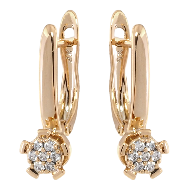 Серьги Xuping Позолота 18K английский замок Узор с цирконием фото №13