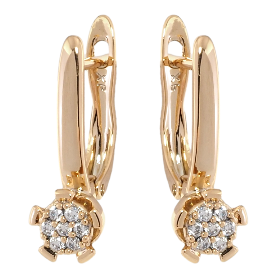 Сережки Xuping Позолота 18K англійський замок Візерунок із цирконієм фото №1