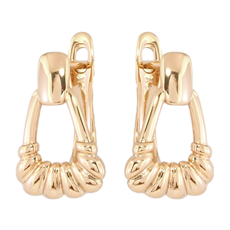 Сережки Xuping Позолота 18K англійський замок Декоративний візерунок фото №8