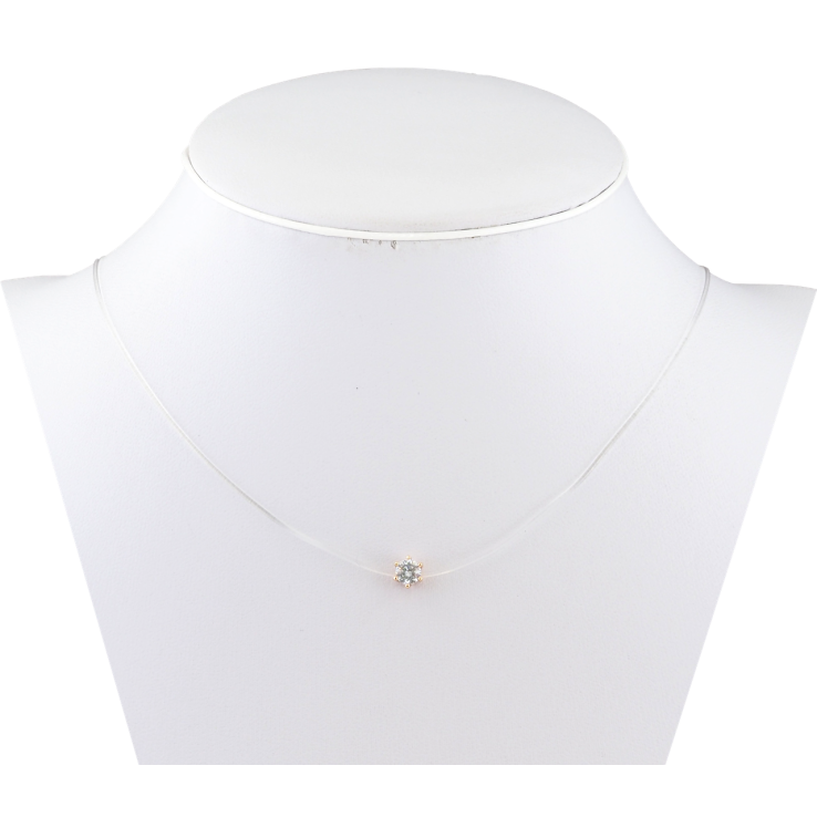 Кулон на силіконовій волосіні Xuping Позолота 18K Фіаніт, ø 4мм довжина 45-51см х 1мм фото №16