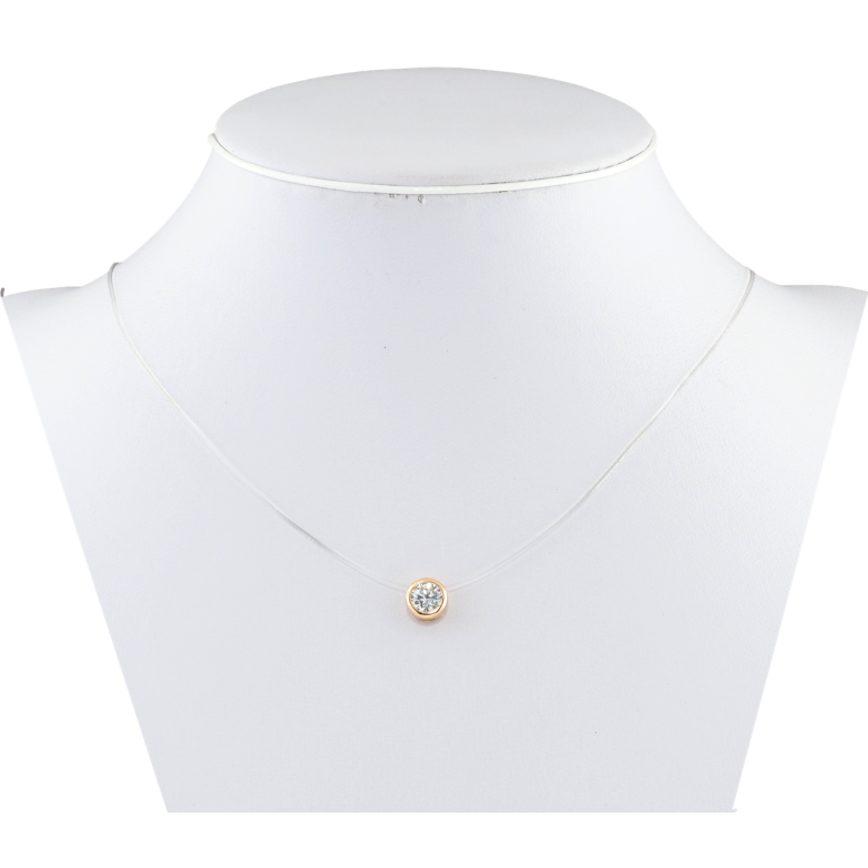 Кулон на силіконовій волосіні Xuping Позолота 18K Фіаніт, ø 6мм довжина 44-50см х 1мм фото №1 Кулон на силіконовій волосіні Xuping Позолота 18K Фіаніт, ø 6мм довжина 44-50см х 1мм фото №1