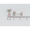 Серьги Xuping Родий пусеты Розовые фианиты 4х4мм фото №2