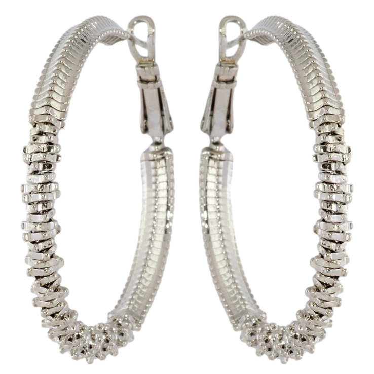 Серьги Xuping Родий кольца (конго) Декоративный узор ø 4см фото №12