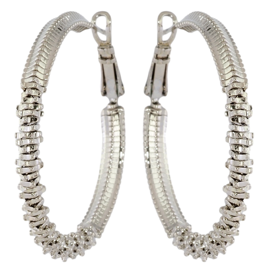 Серьги Xuping Родий кольца (конго) Декоративный узор ø 4см фото №1