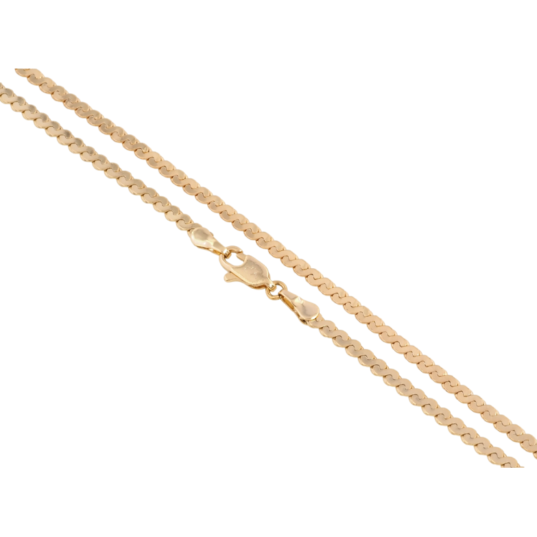 Ланцюжок Xuping Позолота 18K Плетіння Серпантин довжина 50см х 2.5мм фото №1