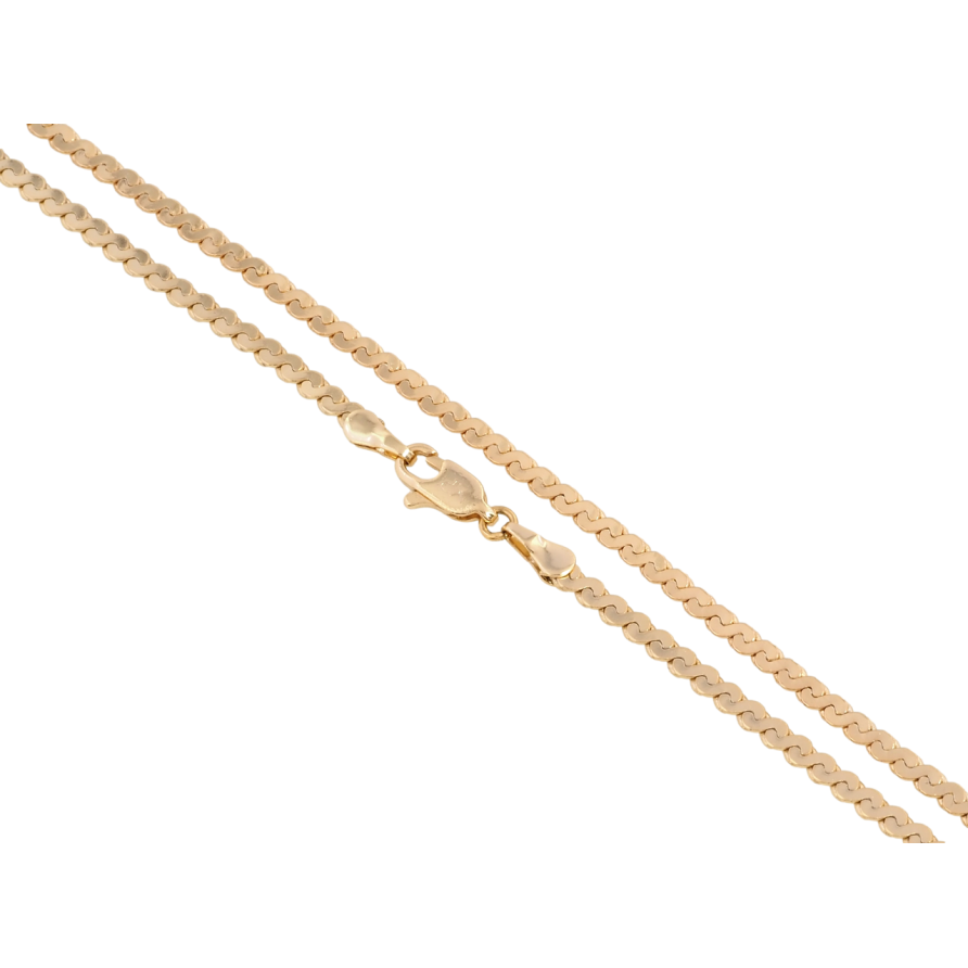 Цепочка Xuping Позолота 18K Плетение Серпантин длина 50см х 2.5мм фото №1