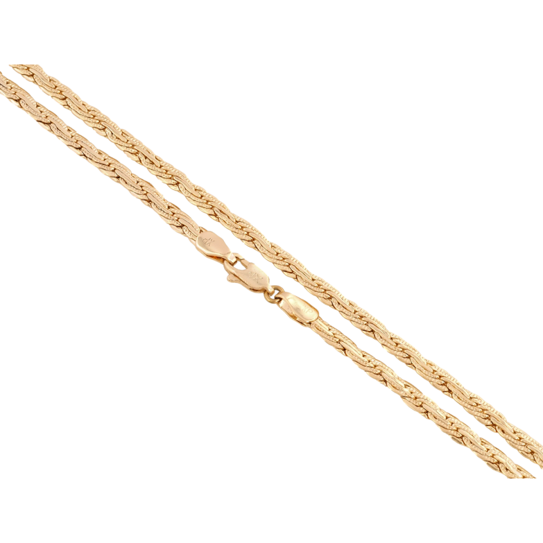 Ланцюжок Xuping Позолота 18K Плетіння Мотузка плоска довжина 45см х 4мм фото №7
