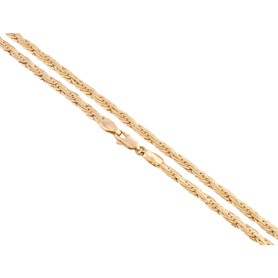 Ланцюжок Xuping Позолота 18K Плетіння Мотузка плоска довжина 45см х 4мм фото №1
