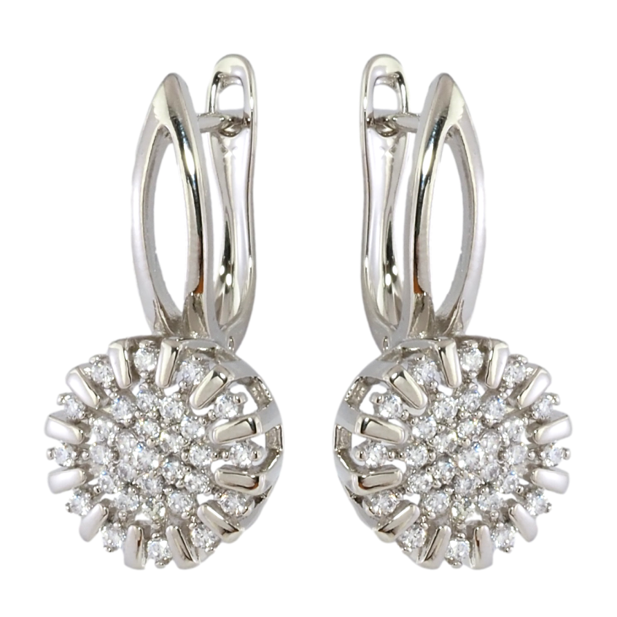 Сережки Xuping Родій англійський замок Візерунок з інкрустацією цирконієм фото №1