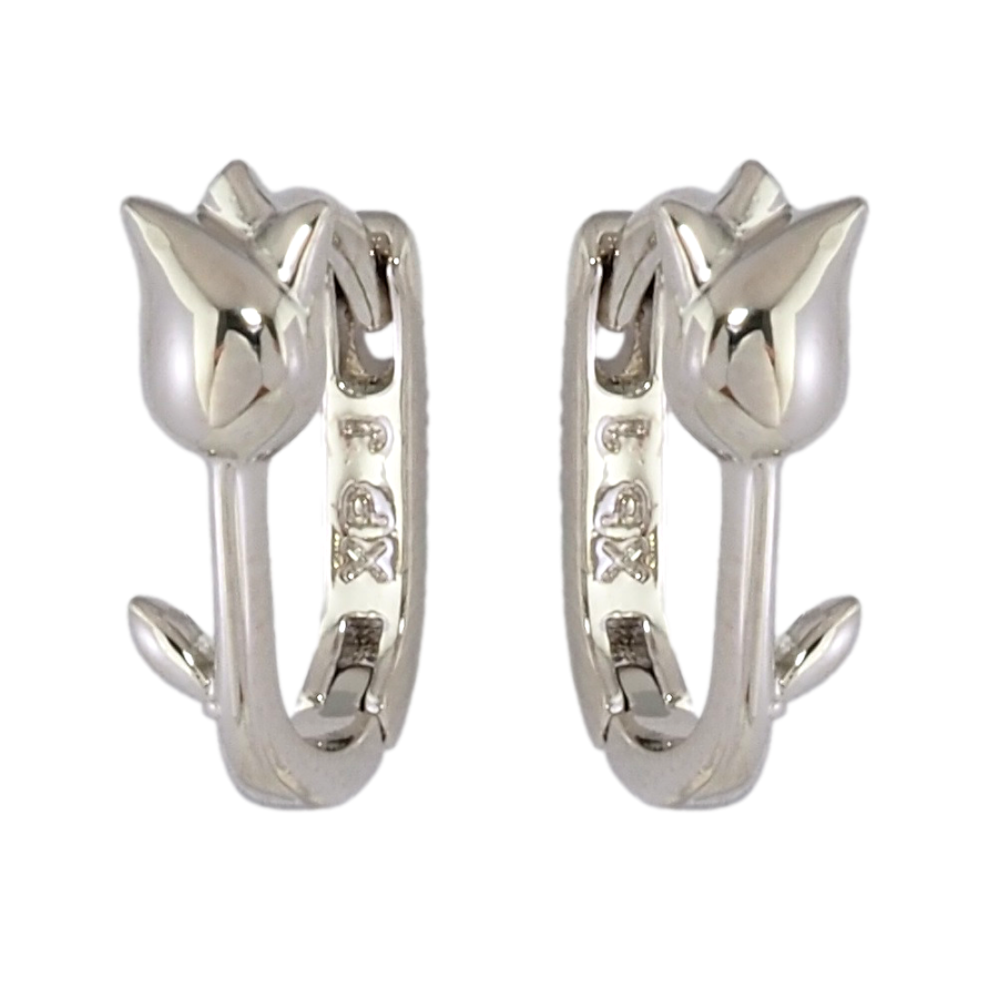 Серьги Xuping Родий колечки Тюльпаны фото №1