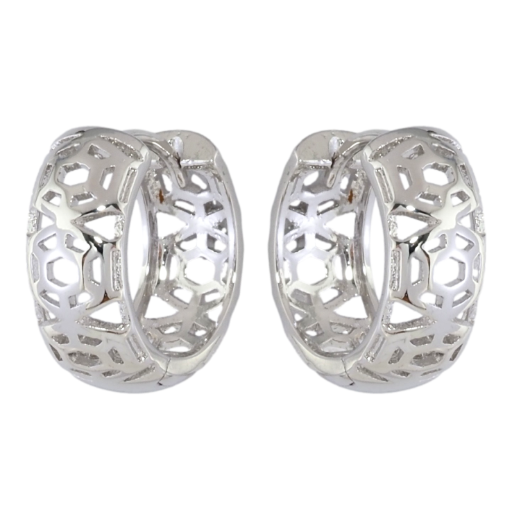 Серьги Xuping Родий колечки Геометрический резной орнамент фото №4