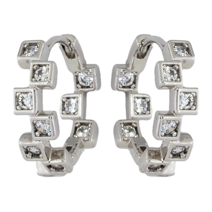 Серьги Xuping Родий колечки Декоративный узор с цирконием фото №18