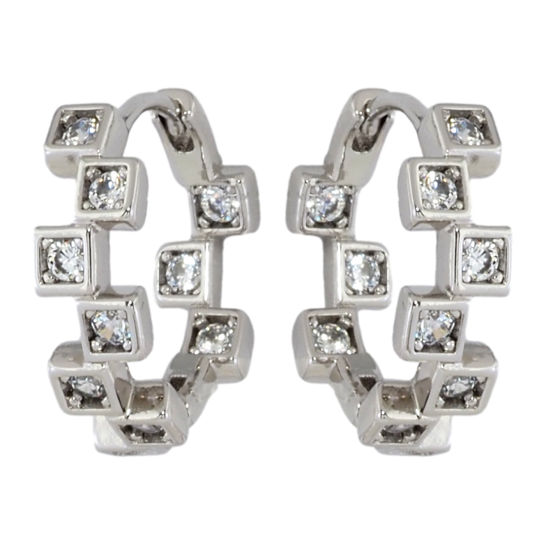 Серьги Xuping Родий колечки Декоративный узор с цирконием фото №1