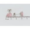 Серьги Xuping Родий пусеты Розовые кристальные капельки фото №2