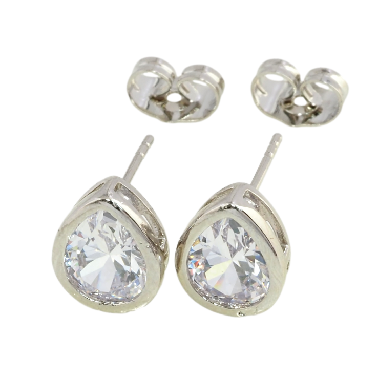 Серьги Xuping Родий пусеты Кристальные капельки УЦЕНКА (дефекты на оправе) фото №10