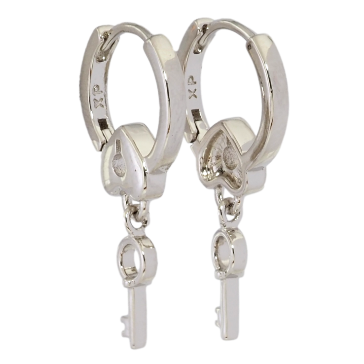 Серьги Xuping Родий подвески на колечках Ключики фото №17