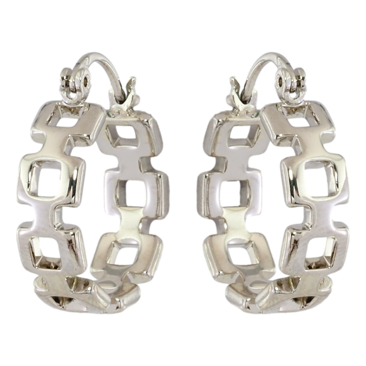 Сережки Xuping Родій замок-шпилька Кільця з декоративним візерунком ø 2см фото №2 Сережки Xuping Родій замок-шпилька Кільця з декоративним візерунком ø 2см фото №2