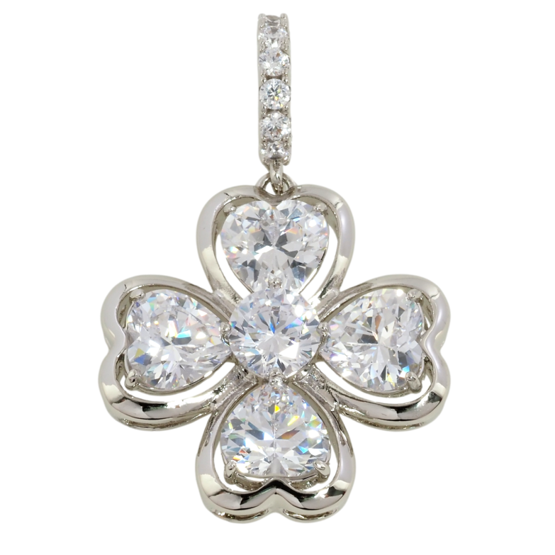 Кулон Xuping Родий Цветок с кристаллами для цепочки до 5мм фото №1