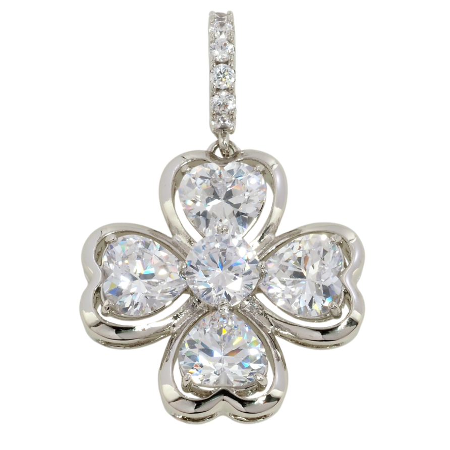 Кулон Xuping Родій Квітка з кристалами для ланцюжка до 5 мм фото №1