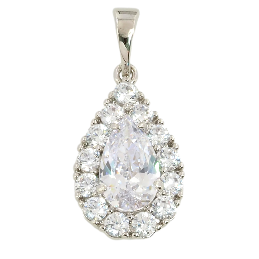 Кулон Xuping Родій Кришталеве сердечко для ланцюжка до 5 мм фото №1