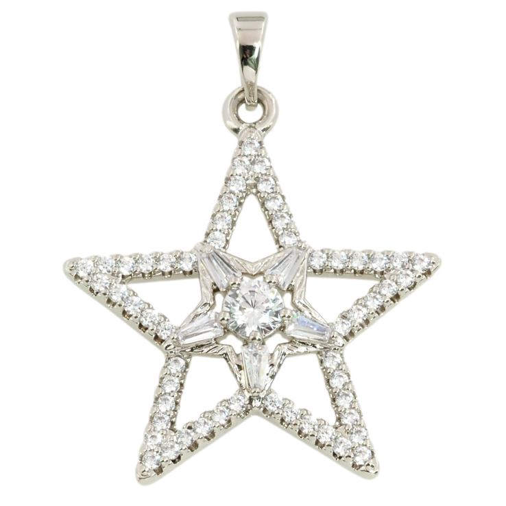 Кулон Xuping Родій Зірка з цирконієм для ланцюжка до 5 мм фото №17