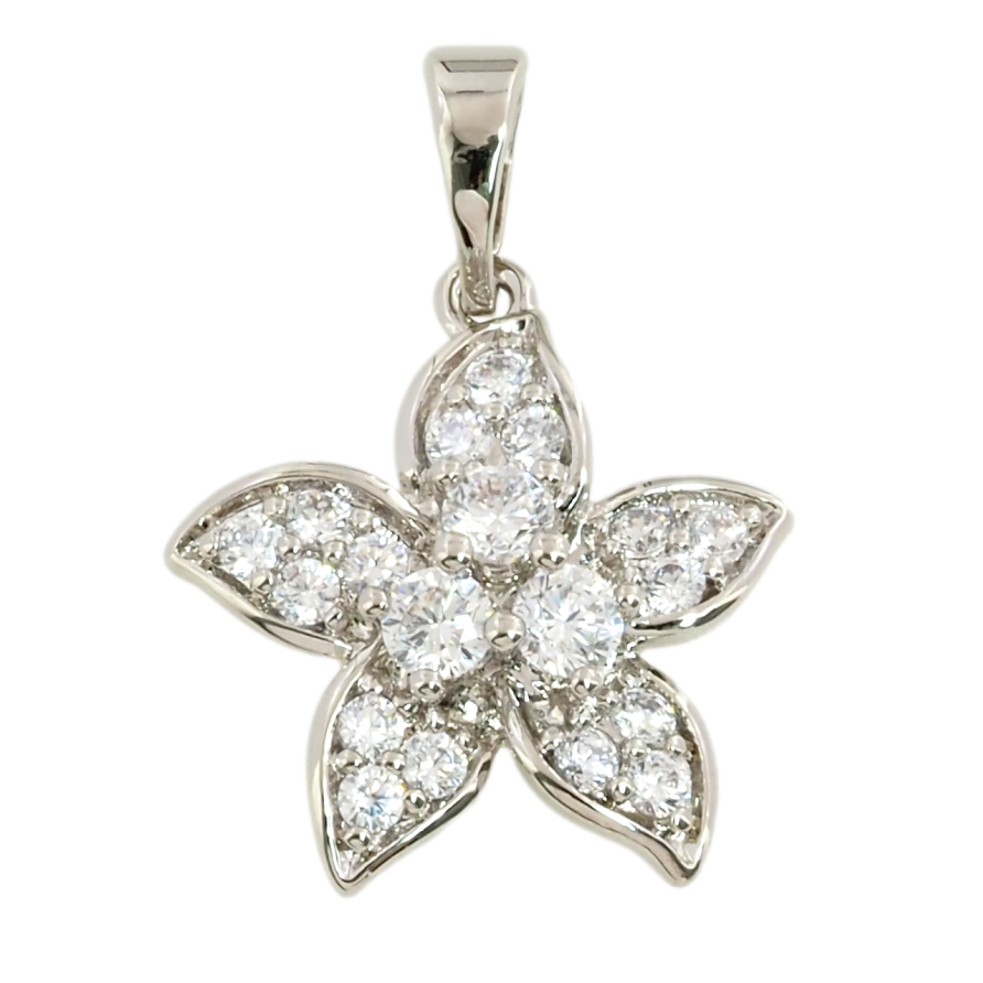Кулон Xuping Родій Квіточка з цирконієм для ланцюжка до 5 мм фото №1