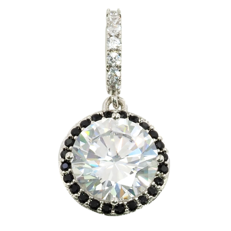 Кулон Xuping Родій Фіаніт в обрамленні чорного цирконію для ланцюжка до 5мм фото №23