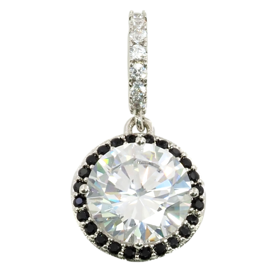 Кулон Xuping Родій Фіаніт в обрамленні чорного цирконію для ланцюжка до 5мм фото №1