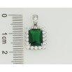 Кулон Xuping Родій Зелений фіаніт в обрамленні цирконію для ланцюжка до 2мм фото №2