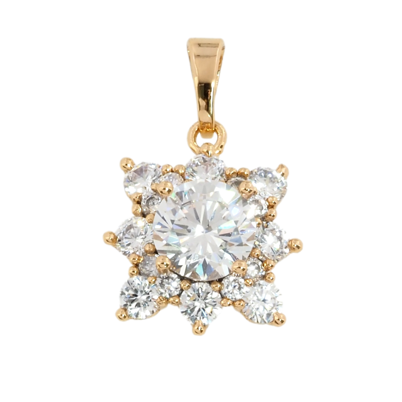 Кулон Xuping Позолота 18K Кришталева зірка для ланцюжка до 5мм фото №1