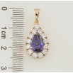 Кулон Xuping Позолота 18K Крапелька з бузковим фіанітом в обрамленні цирконію для ланцюжка до 5мм фото №2