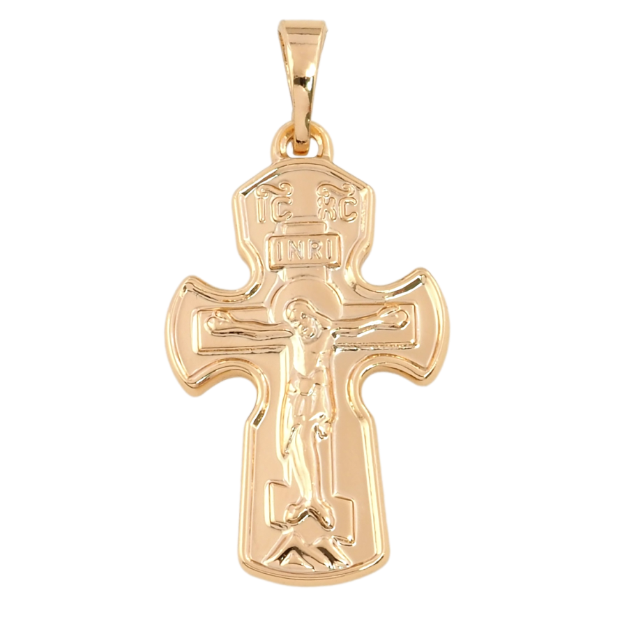 Кулон Xuping Позолота 18K Хрест з Розп'яттям для ланцюжка до 5мм фото №1
