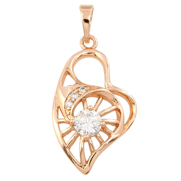 Кулон Xuping Позолота РВ Декоративне сердечко з цирконієм для ланцюжка до 5мм фото №21