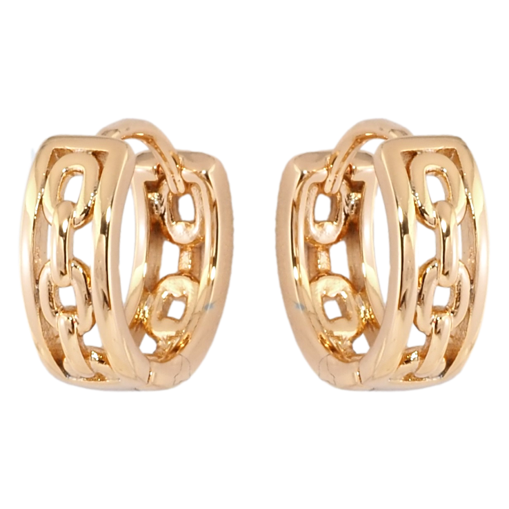 Серьги Xuping Позолота 18K колечки Декоративный узор цепочка фото №7