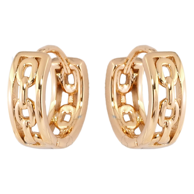 Серьги Xuping Позолота 18K колечки Декоративный узор цепочка фото №2
