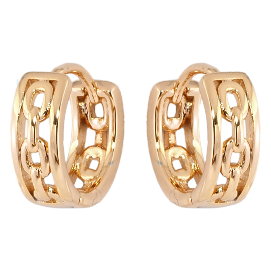 Серьги Xuping Позолота 18K колечки Декоративный узор цепочка фото №1