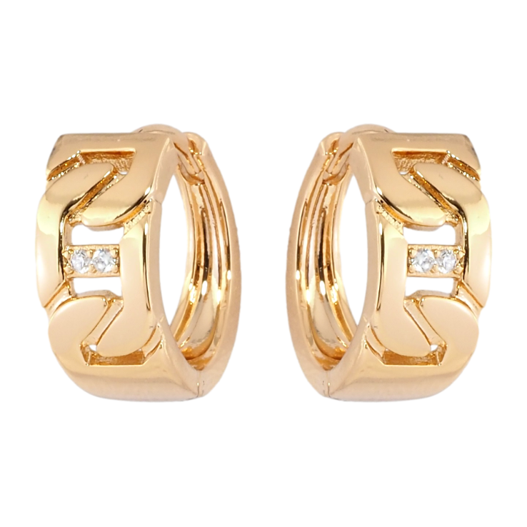 Серьги Xuping Позолота 18K колечки Декоративный узор с цирконием фото №10