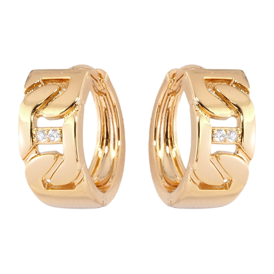 Серьги Xuping Позолота 18K колечки Декоративный узор с цирконием фото №1