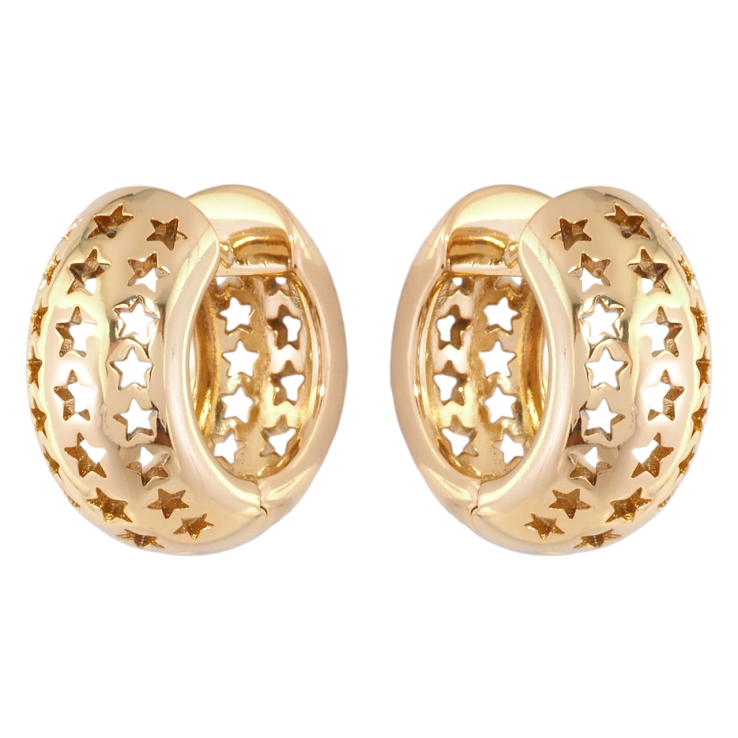 Серьги Xuping Позолота 18K колечки Резной узор звезды фото №20