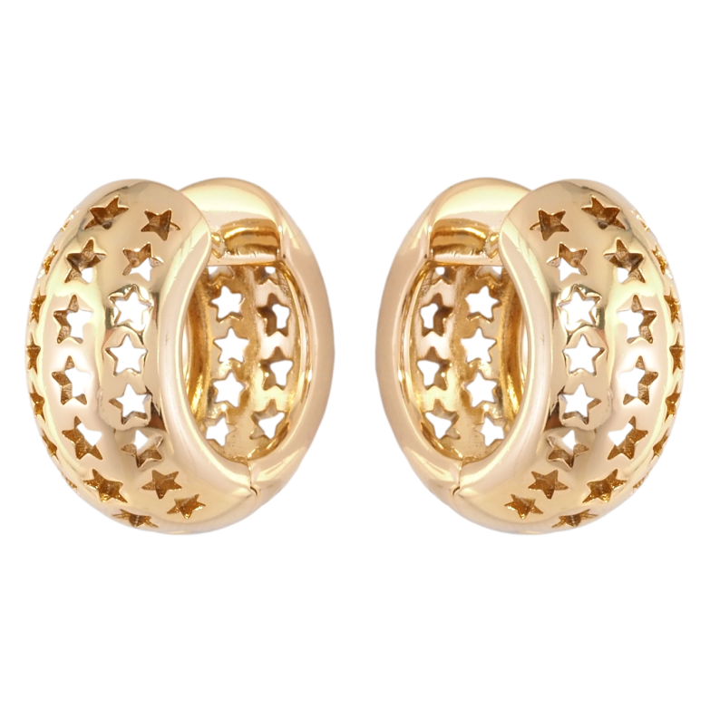 Серьги Xuping Позолота 18K колечки Резной узор звезды фото №4