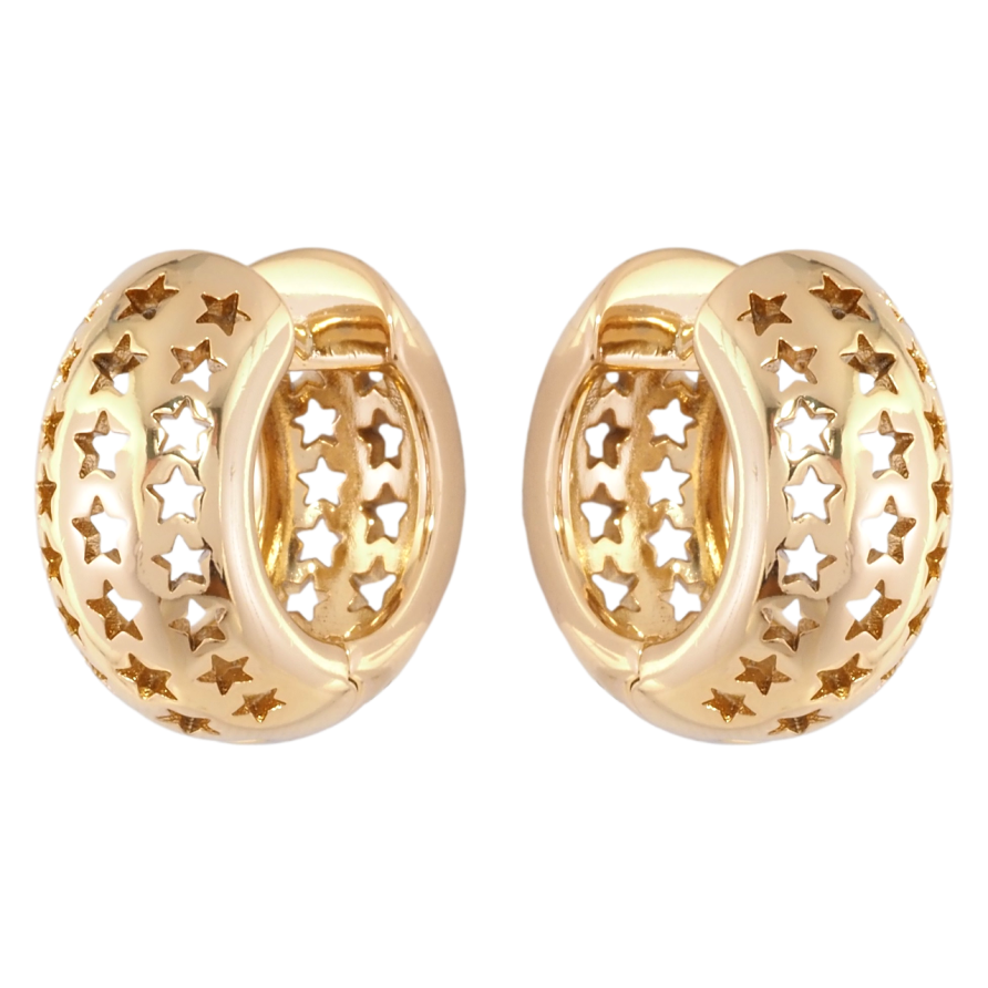 Серьги Xuping Позолота 18K колечки Резной узор звезды фото №1