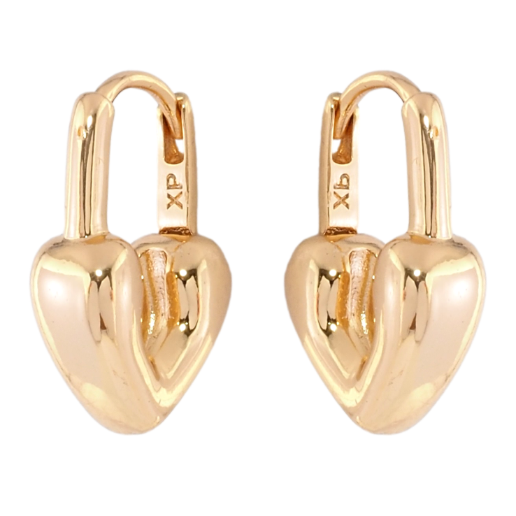 Серьги Xuping Позолота 18K колечки Сердечки-замочки фото №9