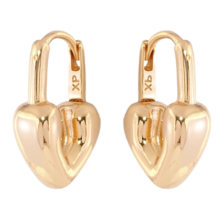 Сережки Xuping Позолота 18K колечка Сердечки-замочки фото №1