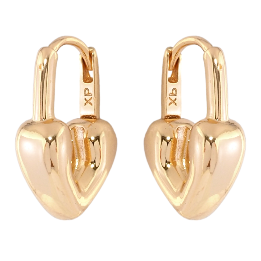 Серьги Xuping Позолота 18K колечки Сердечки-замочки фото №1
