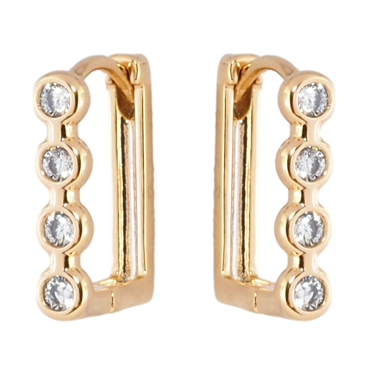 Серьги Xuping Позолота 18K колечки Дорожки циркония фото №6