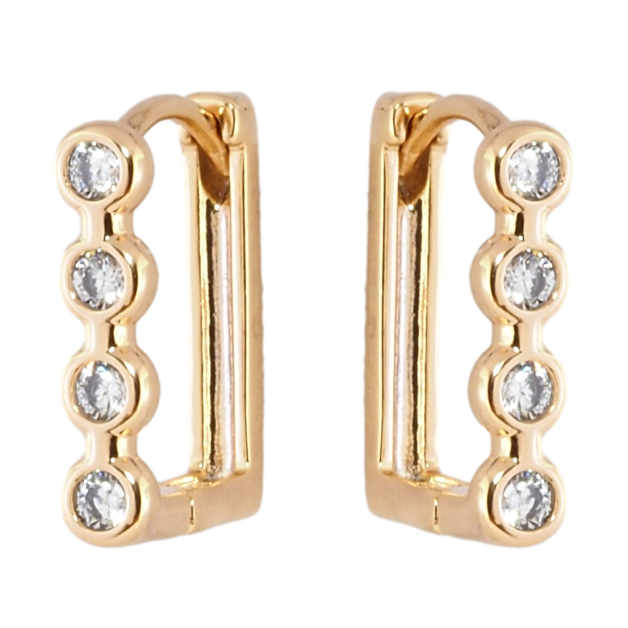 Серьги Xuping Позолота 18K колечки Дорожки циркония фото №1