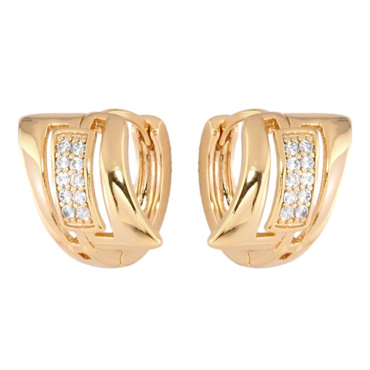 Серьги Xuping Позолота 18K колечки Декоративный узор с цирконием фото №9