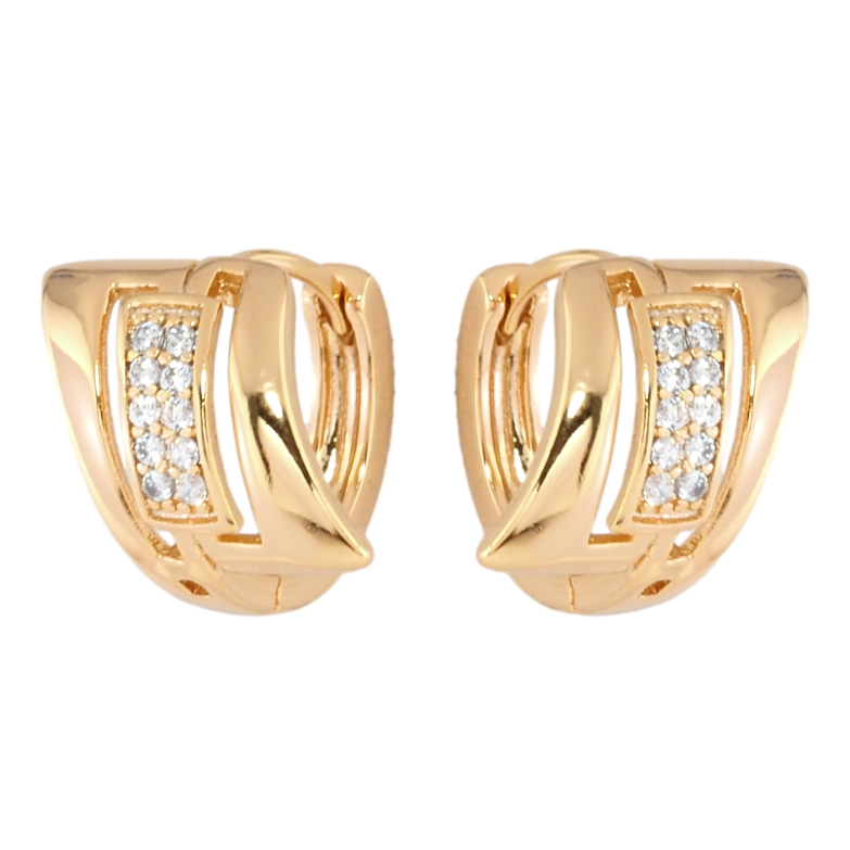 Серьги Xuping Позолота 18K колечки Декоративный узор с цирконием фото №1