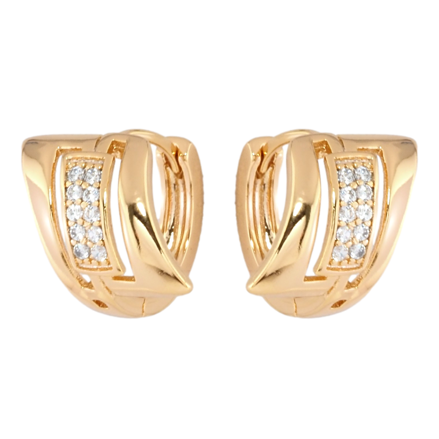 Серьги Xuping Позолота 18K колечки Декоративный узор с цирконием фото №1