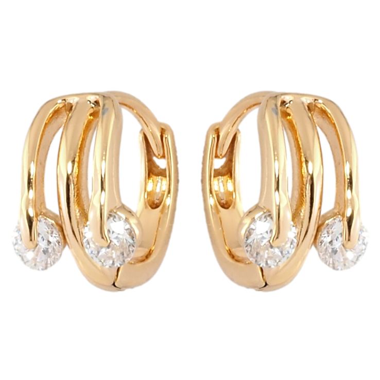 Серьги Xuping Позолота 18K колечки Узор с цирконием фото №13